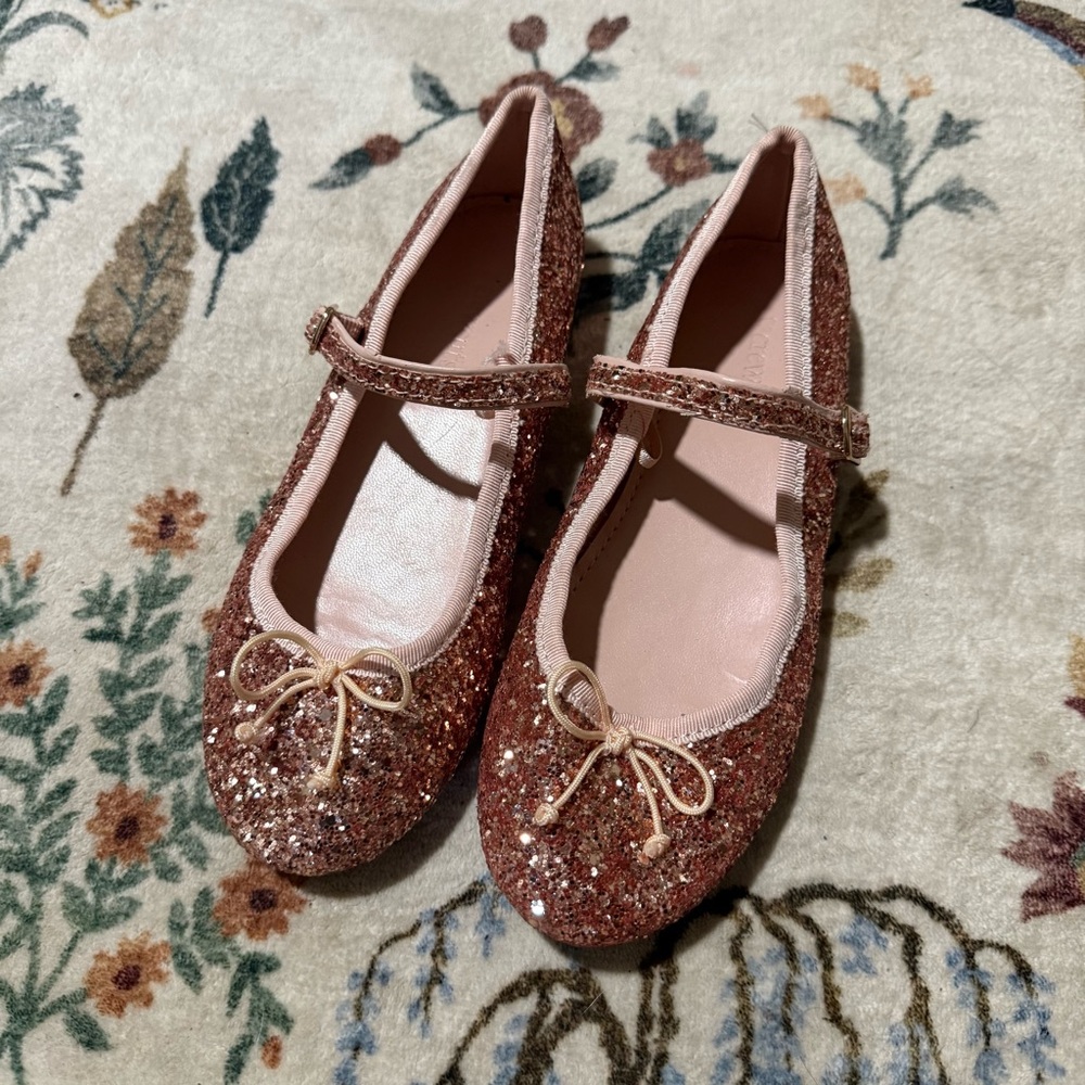 Crewcuts Girls' strappy ballet flats in glitter